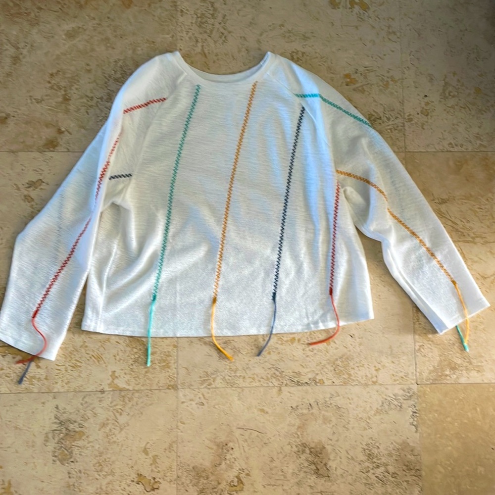 Böhme gauze sweater with string detailing